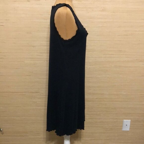 Lauren Ralph Lauren Dark Navy V-neck Black Lace-Trimmed Nightgown Dress sz Small - Picture 5 of 11